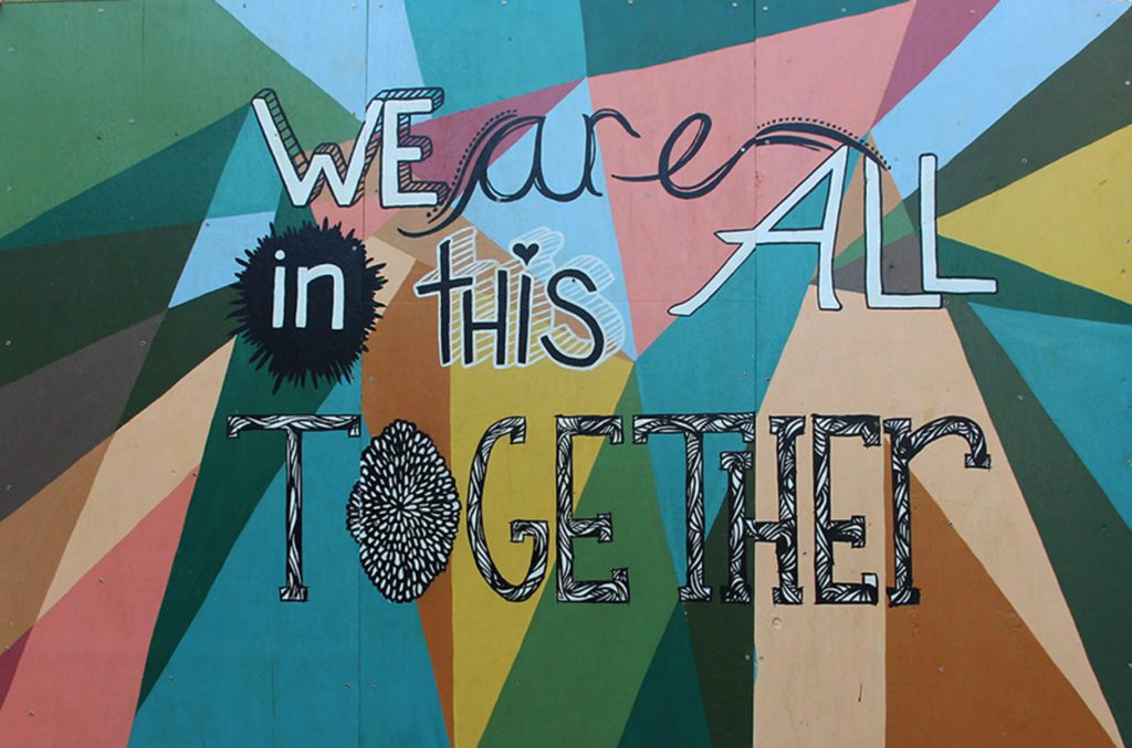 We are All in this Together - a community mural at CHC's Lincoln Park property.