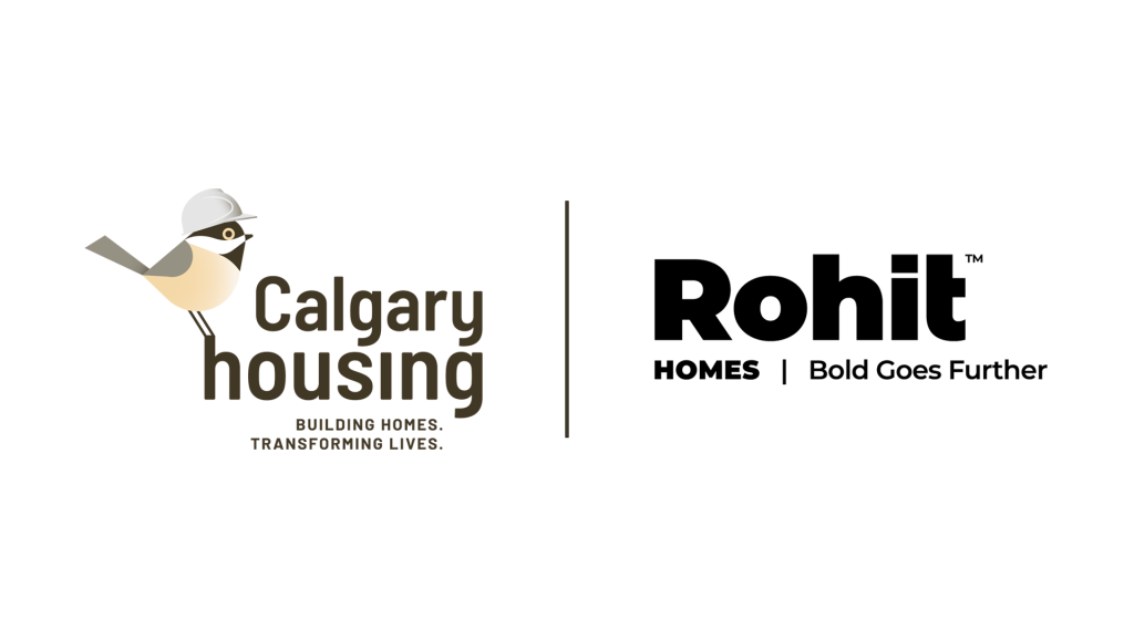 The logos for Calgary Housing and Rohit Homes are shown on a white background.